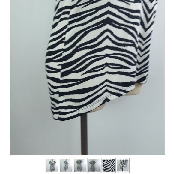 Candy Couture Women size Small Asymmetrical Blouse Zebra Pattern High Low Hem - Picture 6 of 8